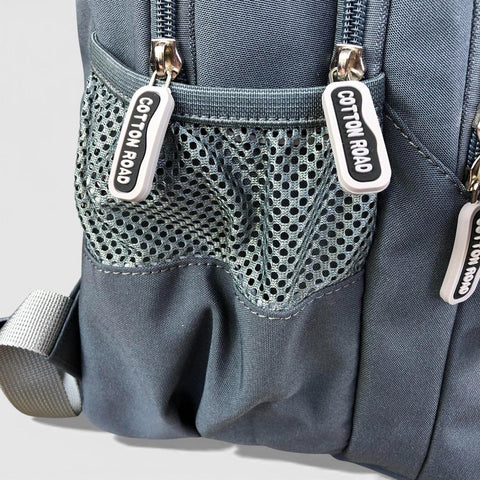 Cotton Road Backpack: GREY BRANDED Canvas Backpack