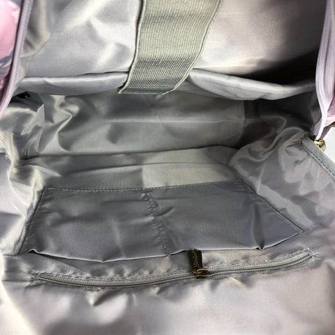 Cotton Road Backpack: LILAC PVC 15,6" Laptop Backpack with FLOWERS