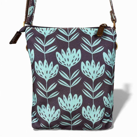 Cotton Road Backpack: Mini BLUE Canvas with PROTEAS and Matching Bag Set