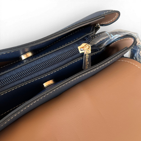 Cotton Road Backpack : NAVY BLUE PU Leather Handbag/Backpack for the Stylish Women