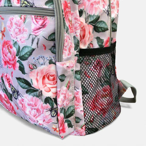 Cotton Road Backpack: PINK FLORAL PVC Backpack