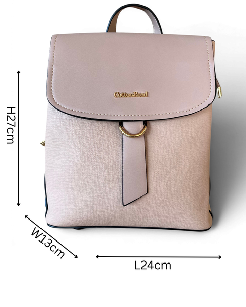 Cotton Road Backpack : PINK PU Leather Handbag/Backpack - Stylish & Practical