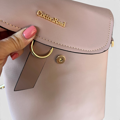 Cotton Road Backpack : PINK PU Leather Handbag/Backpack - Stylish & Practical