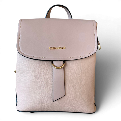 Cotton Road Backpack : PINK PU Leather Handbag/Backpack - Stylish & Practical