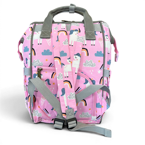 Cotton Road Backpack: Pink Unicorn Baby Nappy Bag