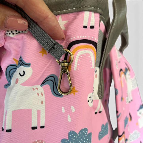 Cotton Road Backpack: Pink Unicorn Baby Nappy Bag