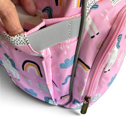 Cotton Road Backpack: Pink Unicorn Baby Nappy Bag