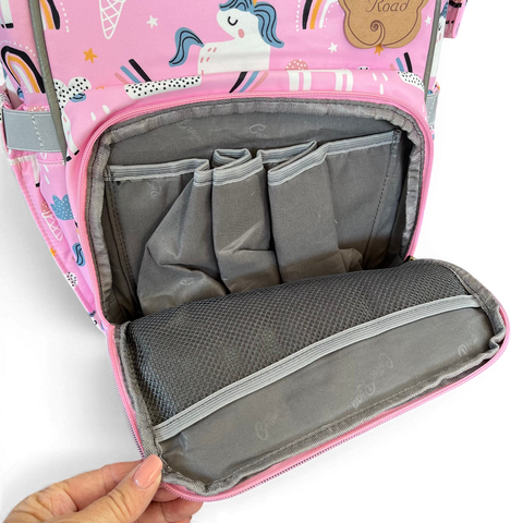 Cotton Road Backpack: Pink Unicorn Baby Nappy Bag