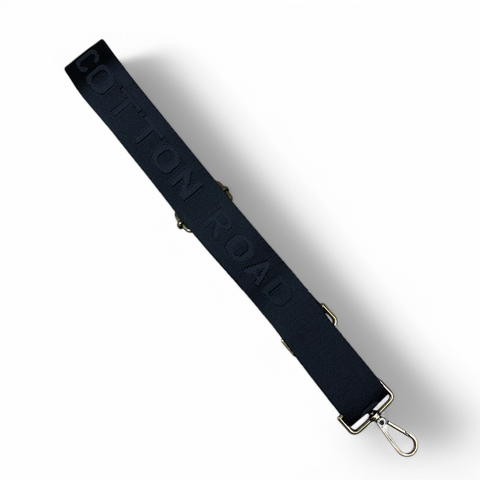 Cotton Road Bag Strap: BLACK BRANDED Canvas Adjustable Strap