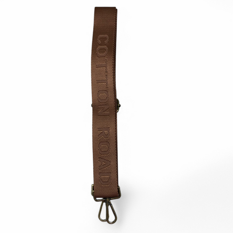 Cotton Road Bag Strap: BROWN BRANDED Canvas Adjustable Strap