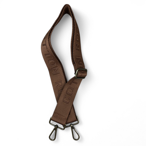 Cotton Road Bag Strap: BROWN BRANDED Canvas Adjustable Strap