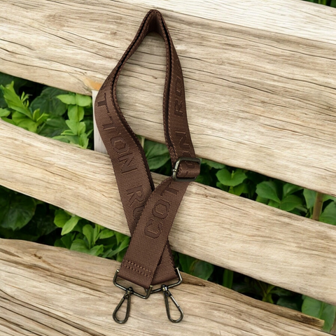 Cotton Road Bag Strap: BROWN BRANDED Canvas Adjustable Strap