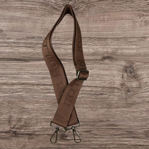 Cotton Road Bag Strap: BROWN BRANDED Canvas Adjustable Strap