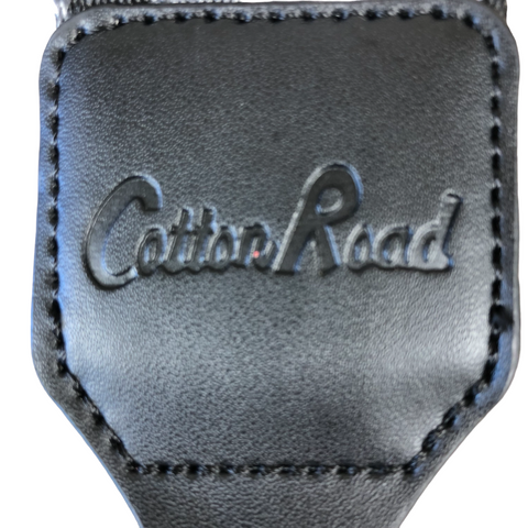 Cotton Road Bag Strap: Canvas Adjustable Strap with BLACK PU LEATHER TRIM