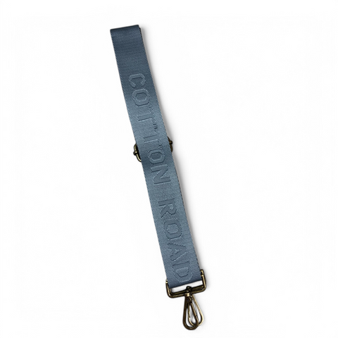 Cotton Road Bag Strap: GREY BRANDED Canvas Adjustable Strap
