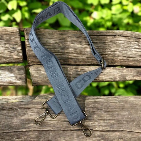 Cotton Road Bag Strap: GREY BRANDED Canvas Adjustable Strap