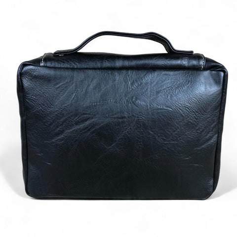 Cotton Road Bible Bag: BLACK PU Leather BIBLE Cover Bag