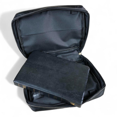 Cotton Road Bible Bag: BLACK PU Leather BIBLE Cover Bag