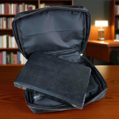 Cotton Road Bible Bag: BLACK PU Leather BIBLE Cover Bag
