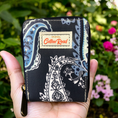 Cotton Road Card Holder: BLUE PAISLEY PVC Card Holder
