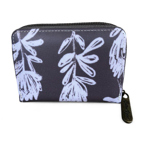 Cotton Road Card Holder: BROWN PVC Card Holder with PROTEA Print