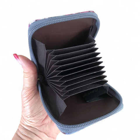 Cotton Road Card Holder: GREY FLORAL PVC Card Holder