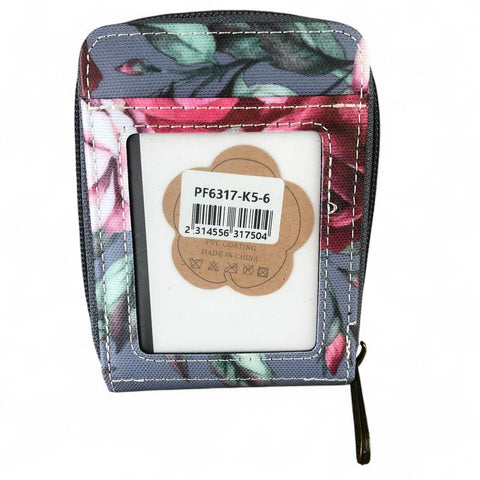 Cotton Road Card Holder: GREY FLORAL PVC Card Holder