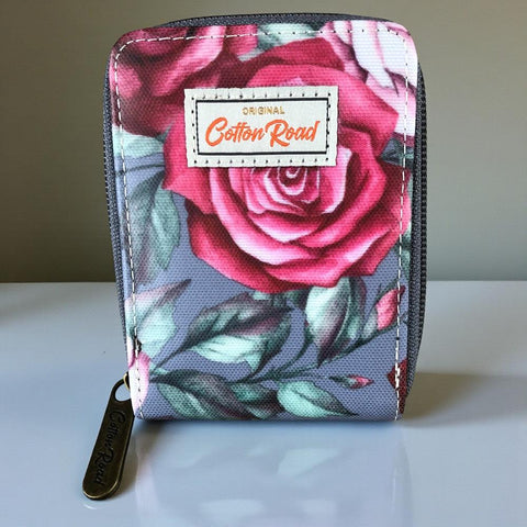 Cotton Road Card Holder: GREY FLORAL PVC Card Holder