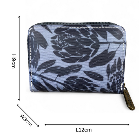 Cotton Road Card Holder: GREY PVC Card Holder with PROTEA