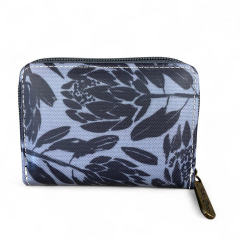 Cotton Road Card Holder: GREY PVC Card Holder with PROTEA