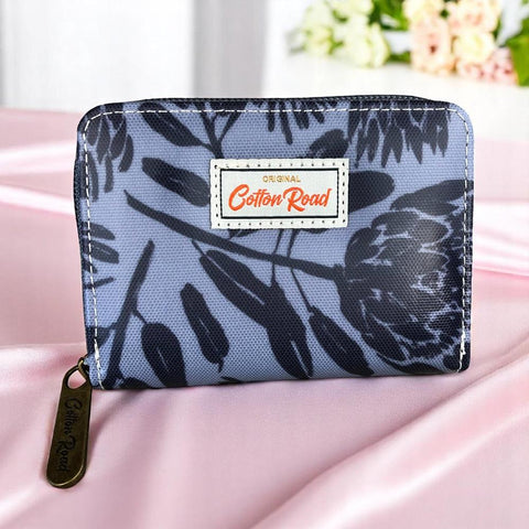 Cotton Road Card Holder: GREY PVC Card Holder with PROTEA
