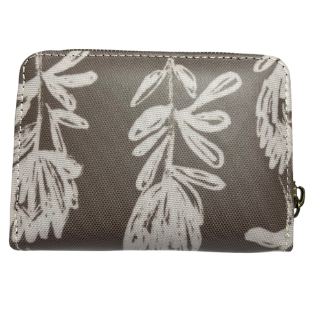 Cotton Road Card Holder: KHAKI PVC Card Holder with PROTEA Print