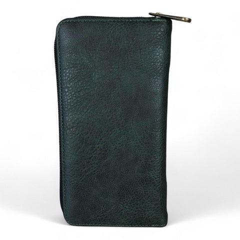 Cotton Road Card Holder: Large GREEN PU Leather CARD Holder