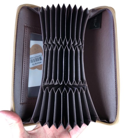 Cotton Road Card Holder: Large KHAKI PU Leather