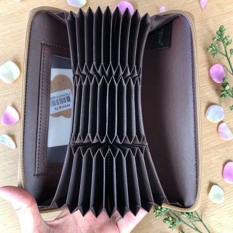 Cotton Road Card Holder: Large MAROON PU Leather