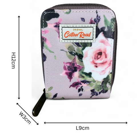 Cotton Road Card Holder: MAUVE FLORAL PVC Card Holder