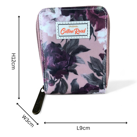 Cotton Road Card Holder: MAUVE FLORAL PVC Card Holder