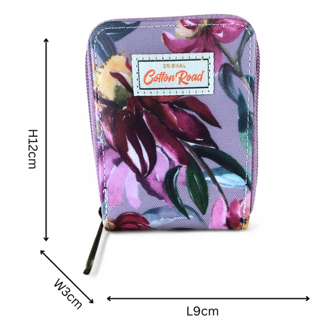 Cotton Road Card Holder: MAUVE FLORAL PVC Card Holder