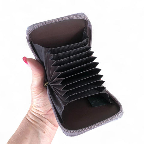 Cotton Road Card Holder: MAUVE FLORAL PVC Card Holder