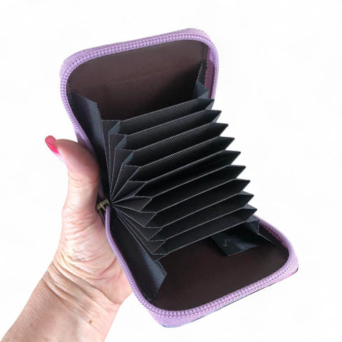 Cotton Road Card Holder: MAUVE FLORAL PVC Card Holder