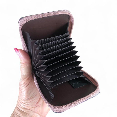Cotton Road Card Holder: MAUVE FLORAL PVC Card Holder