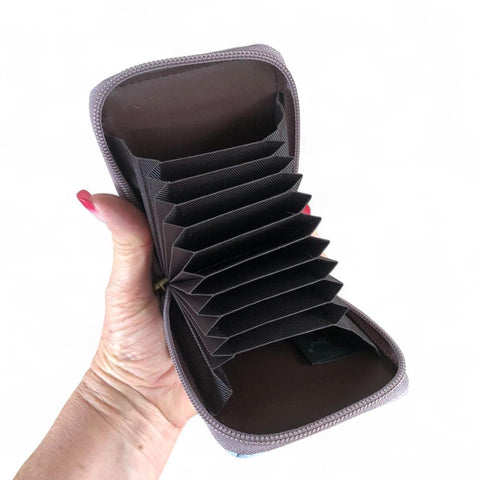 Cotton Road Card Holder: MAUVE FLORAL PVC Card Holder