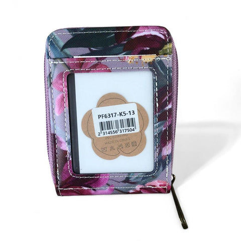 Cotton Road Card Holder: MAUVE FLORAL PVC Card Holder