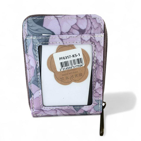 Cotton Road Card Holder: MAUVE FLORAL PVC Card Holder