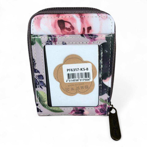 Cotton Road Card Holder: MAUVE FLORAL PVC Card Holder
