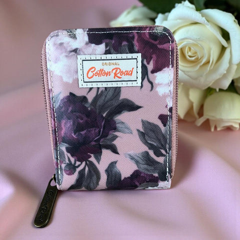 Cotton Road Card Holder: MAUVE FLORAL PVC Card Holder