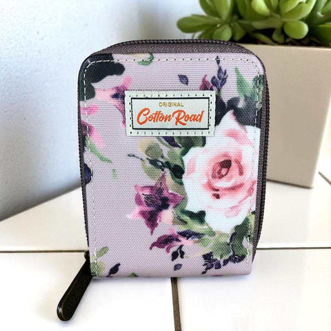 Cotton Road Card Holder: MAUVE FLORAL PVC Card Holder