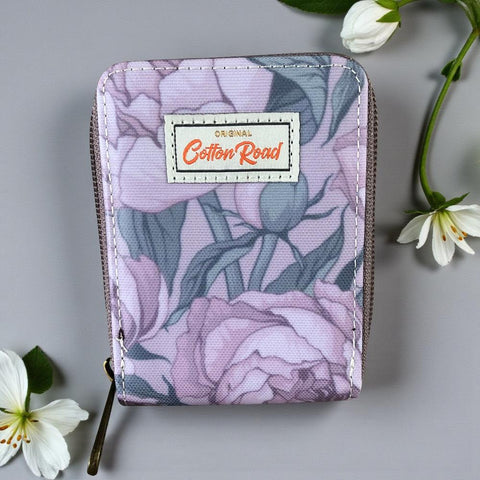 Cotton Road Card Holder: MAUVE FLORAL PVC Card Holder