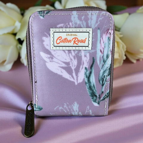 Cotton Road Card Holder: MAUVE FLORAL PVC Card Holder