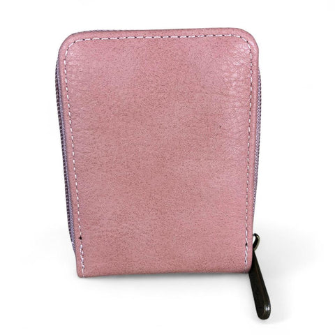 Cotton Road Card Holder: PINK PU Leather Card Holder with PROTEAS